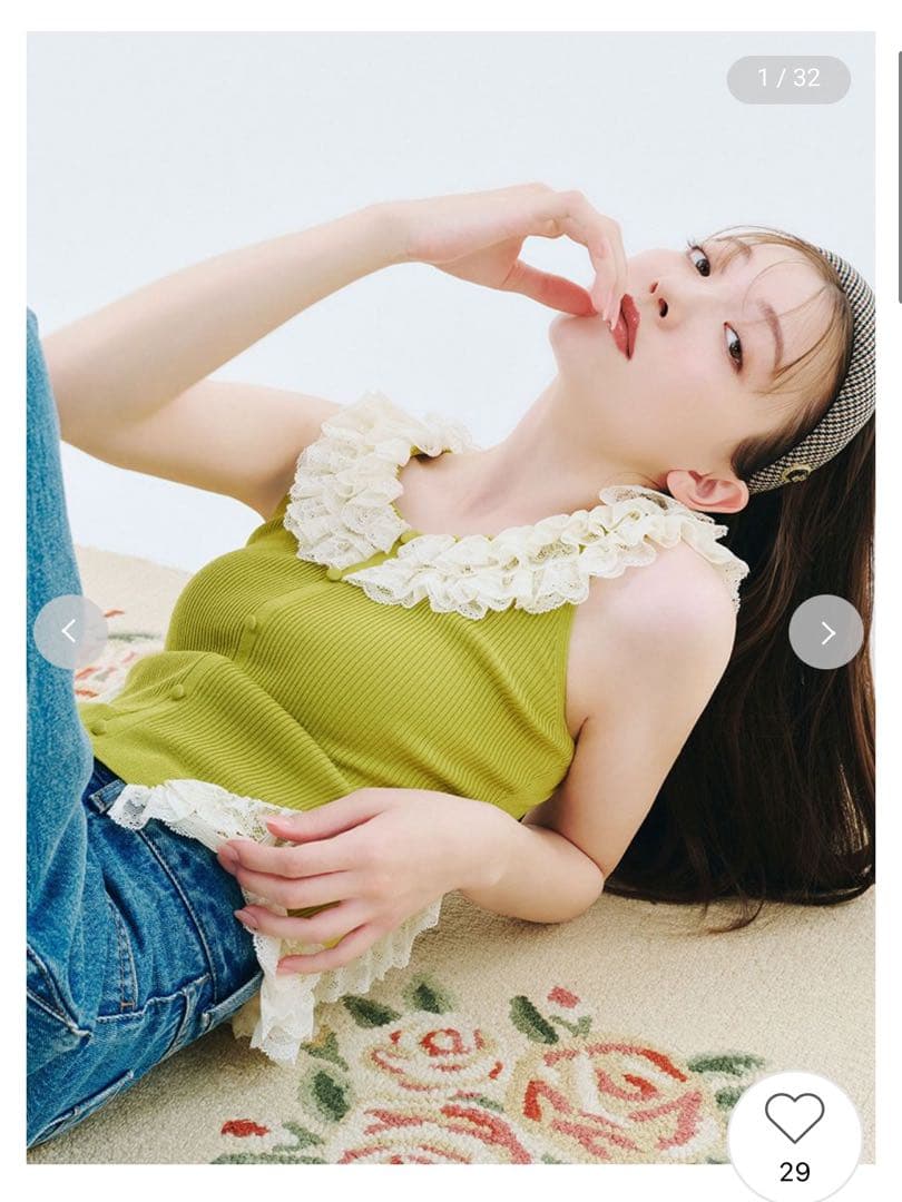 LILY BROWN◎2wayレースフリルニットトップス