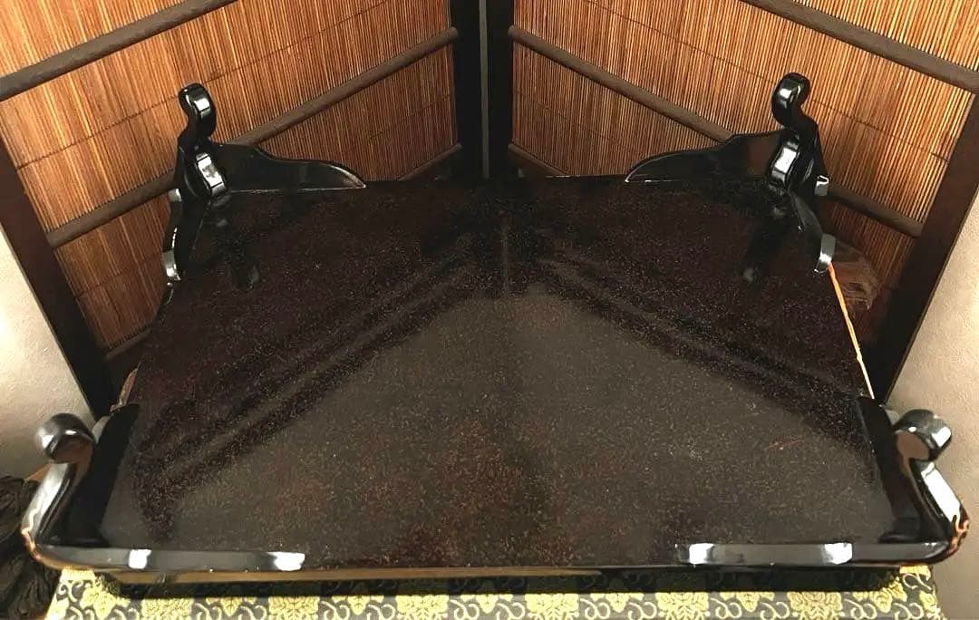 時代 金彩 蒔絵 祝い膳 黒塗り 裏 梨地 膳台