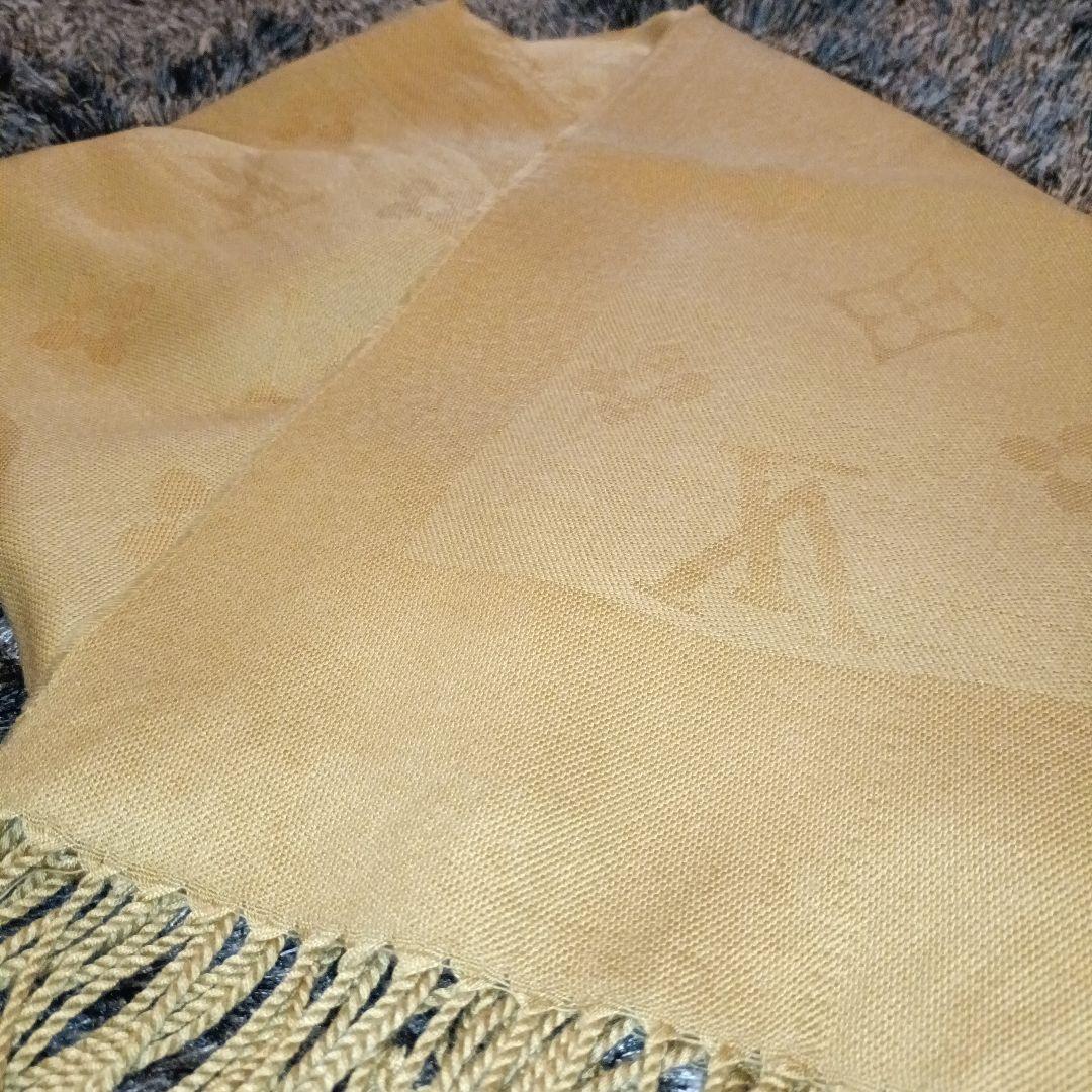 【美品】ルイヴィトン　ゴールドベージュマフラー