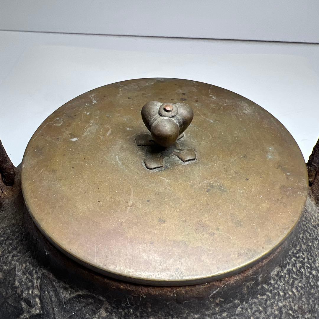 龍文堂　紅葉陽刻鉄瓶　高さ約21㎝/1621g 東Y7-1209☆2Fトヒチサ