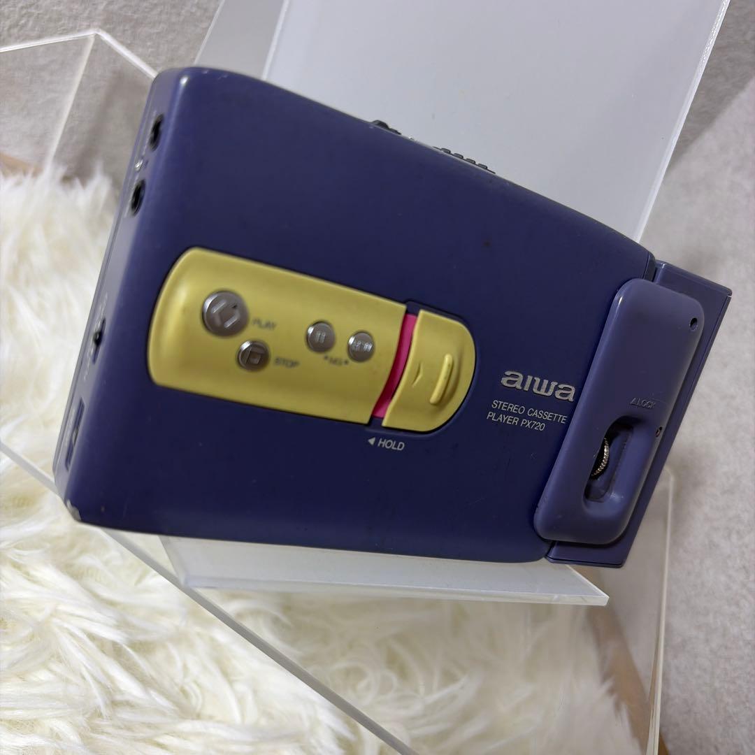 【超希少カラー】aiwa 薄型高音質 カセットプレーヤー HS-PX720