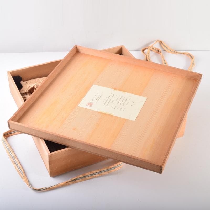 茶道具　輪島塗　塗師　古今青峰作　松葉ちらし　炉縁　共箱　C　7051A