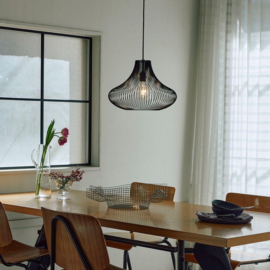 黒 ワイヤー構造 ペンダントライト