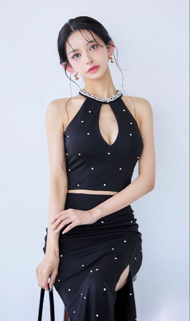 JEWELS アメスリビジュー ロングドレス ブラック Mサイズ 美品