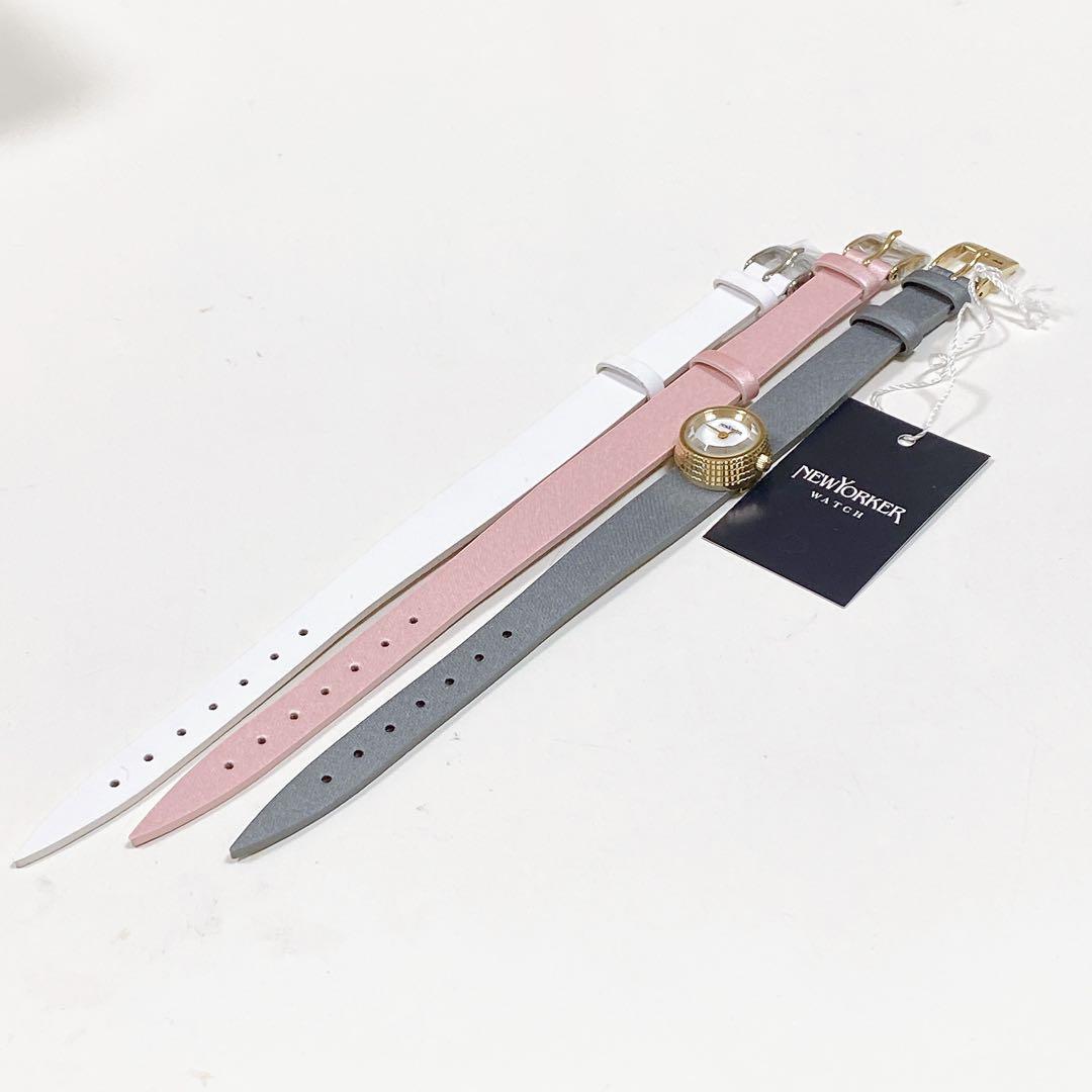 新品・未使用・替えストラップ付きNEWYORKER アナログ時計 レザーベルト