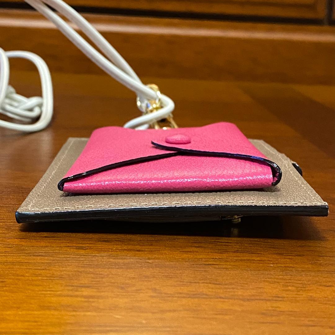 2437【新品 ラルコバレーノ】スマートネックウォレット★財布★本革★ブラウン★