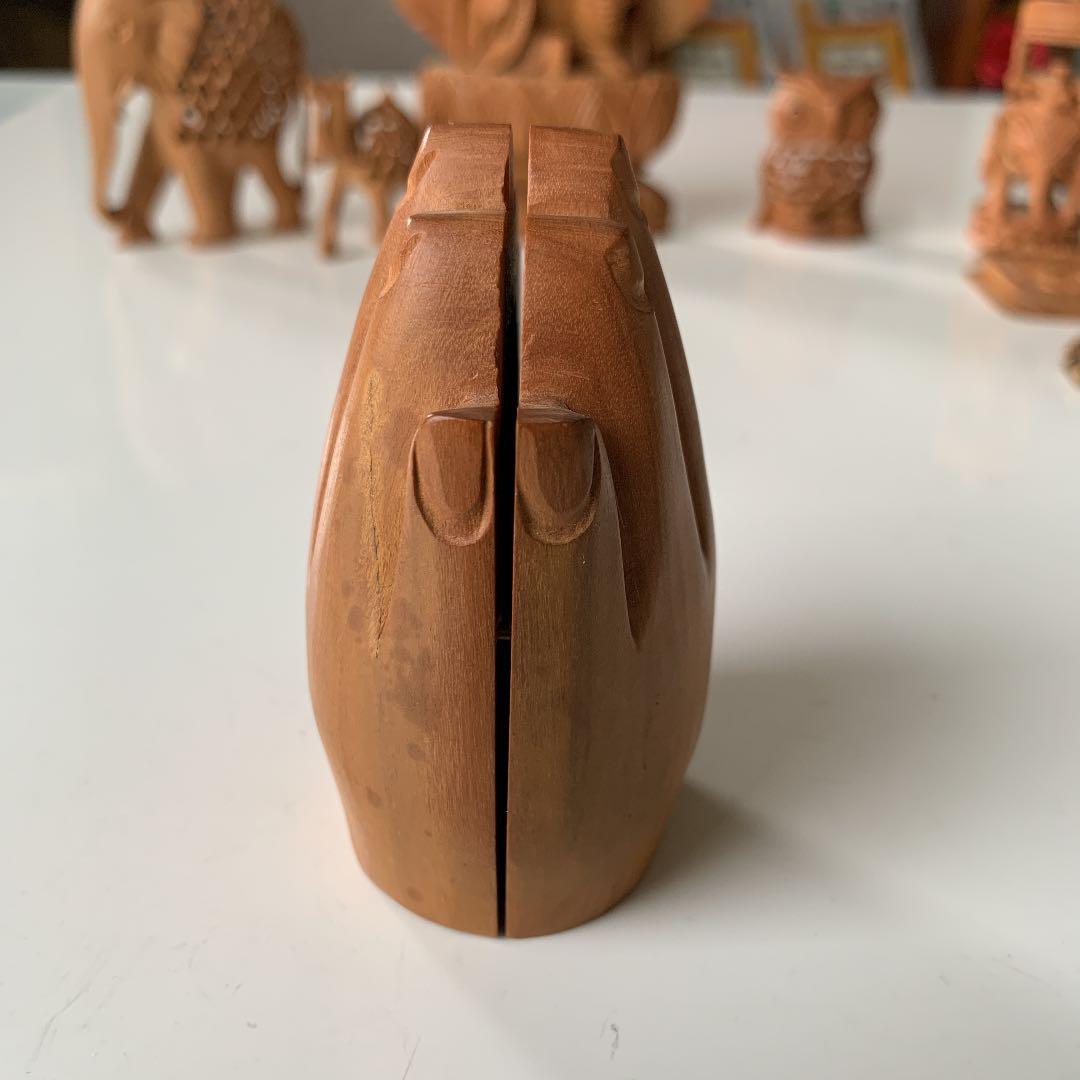 [希少] 白檀　合掌　ガネーシャ　手彫り