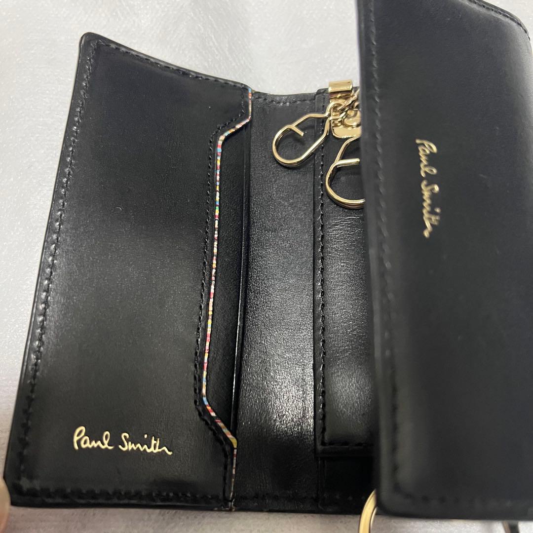新品　ポールスミス　キーケース　ブラック　黒　ベジタン　レザー　キーリング　本革