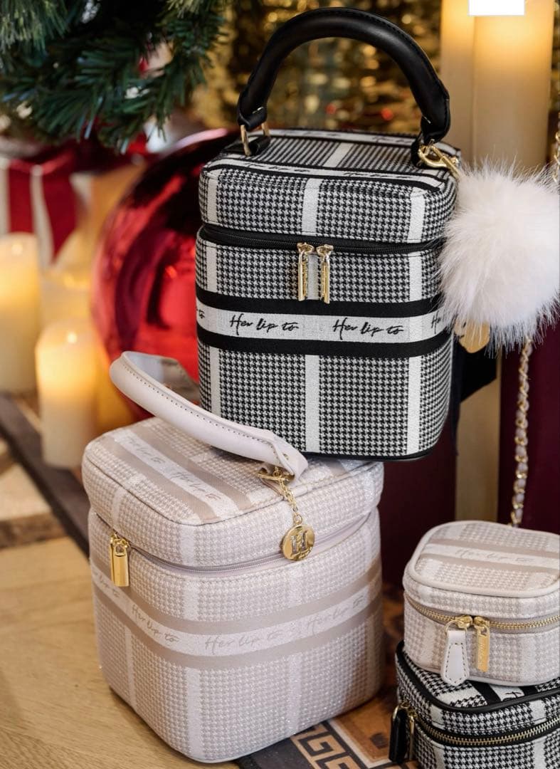 バッグ HLT Jacquard Vanity Bag Pink Herlipto