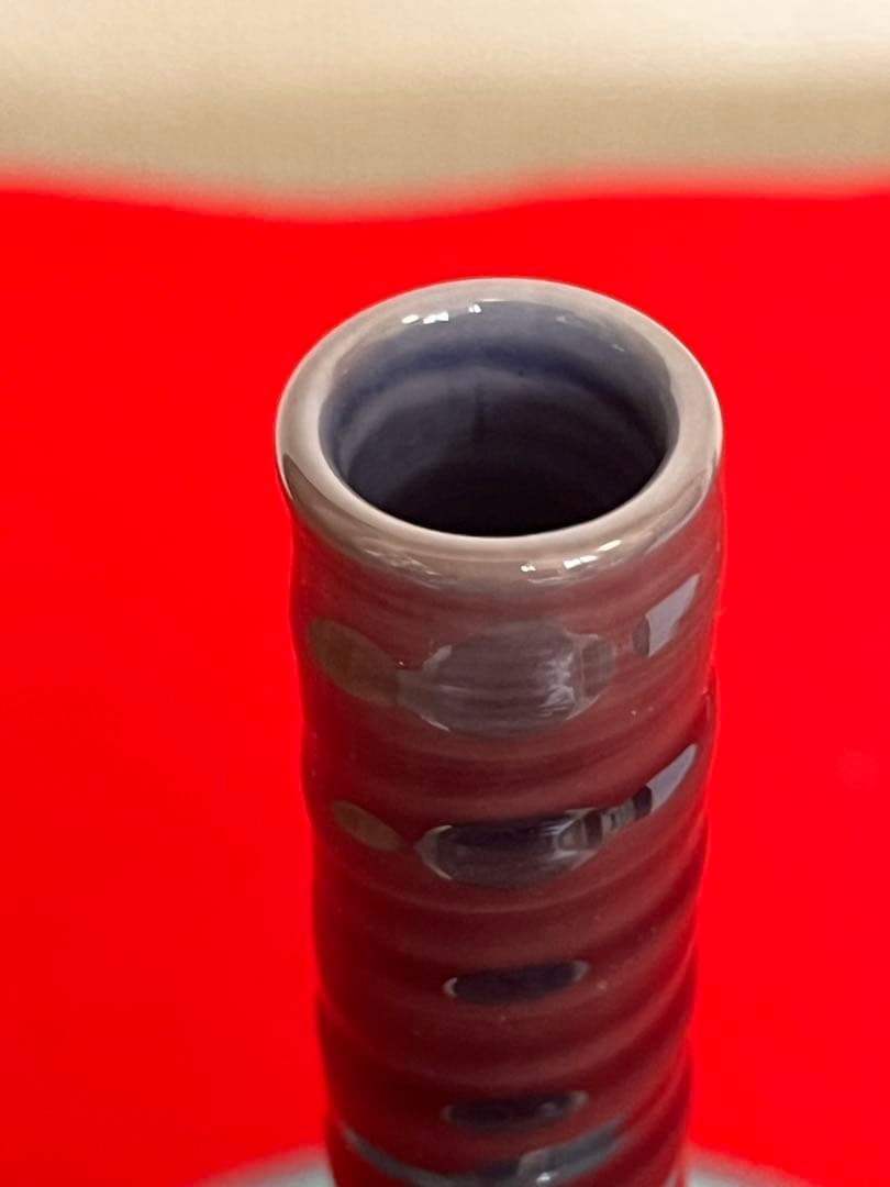 人間国宝 柳雨軒 三代 徳田八十吉 花入 管理T292 共箱 共布 陶歴付