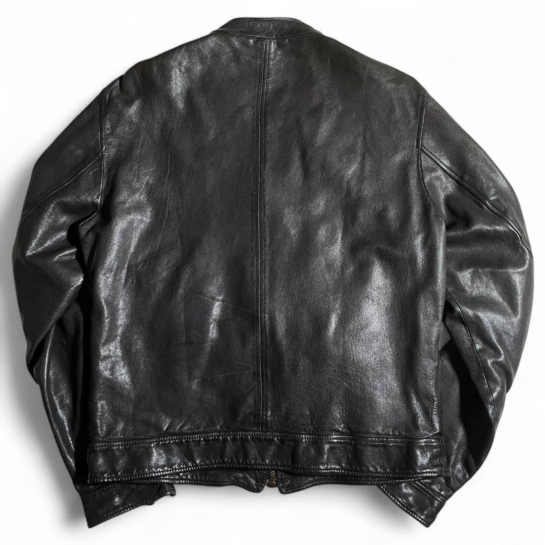 ドルガバ ライダースジャケット レザージャケット ラムスキン ウォッシュド加工