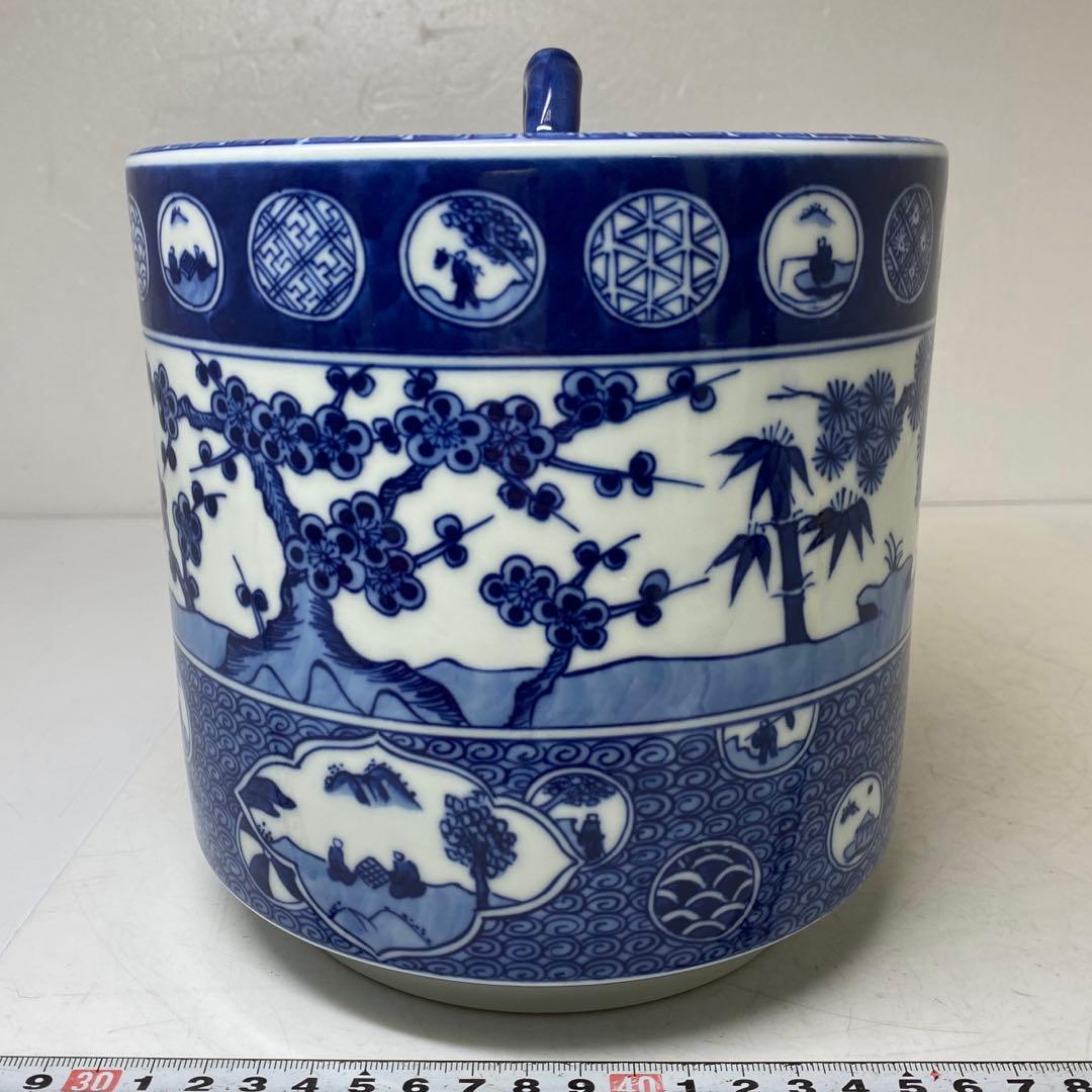 ☆茶3 橋本喜泉 祥瑞 松竹梅 水指 共箱 高さ19cm 東キ7-0725①