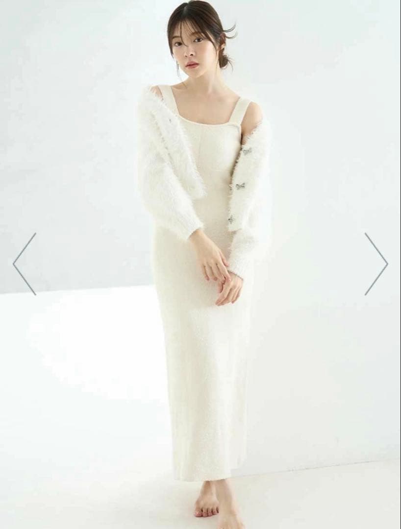 値下げ中 SNIDEL  シャギーカーディガン×ワンピースセット