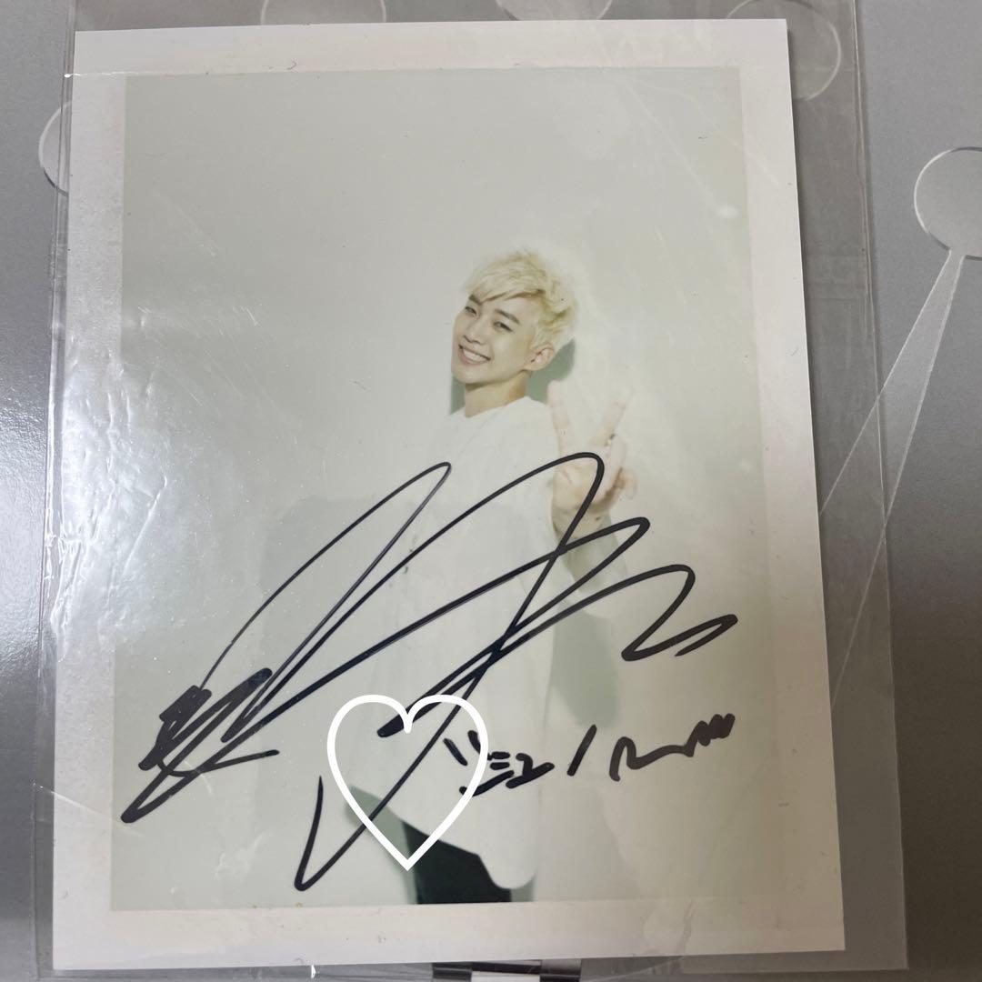 2PM ジュノ　サイン　ポラ　金髪　直筆