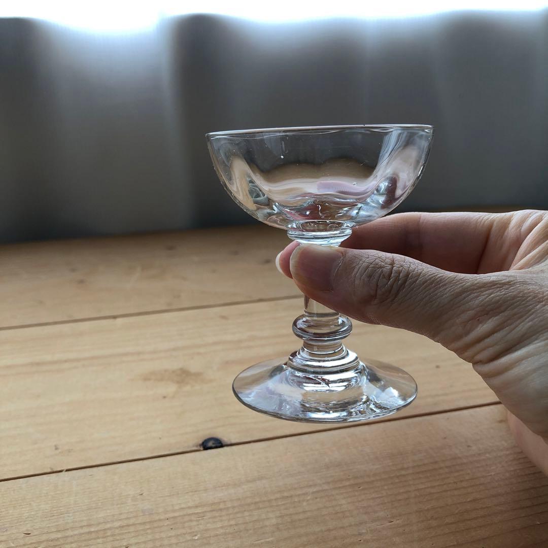 古いシャンパンクープ　２脚　食前酒・食後酒グラス　リキュールグラス　no.123