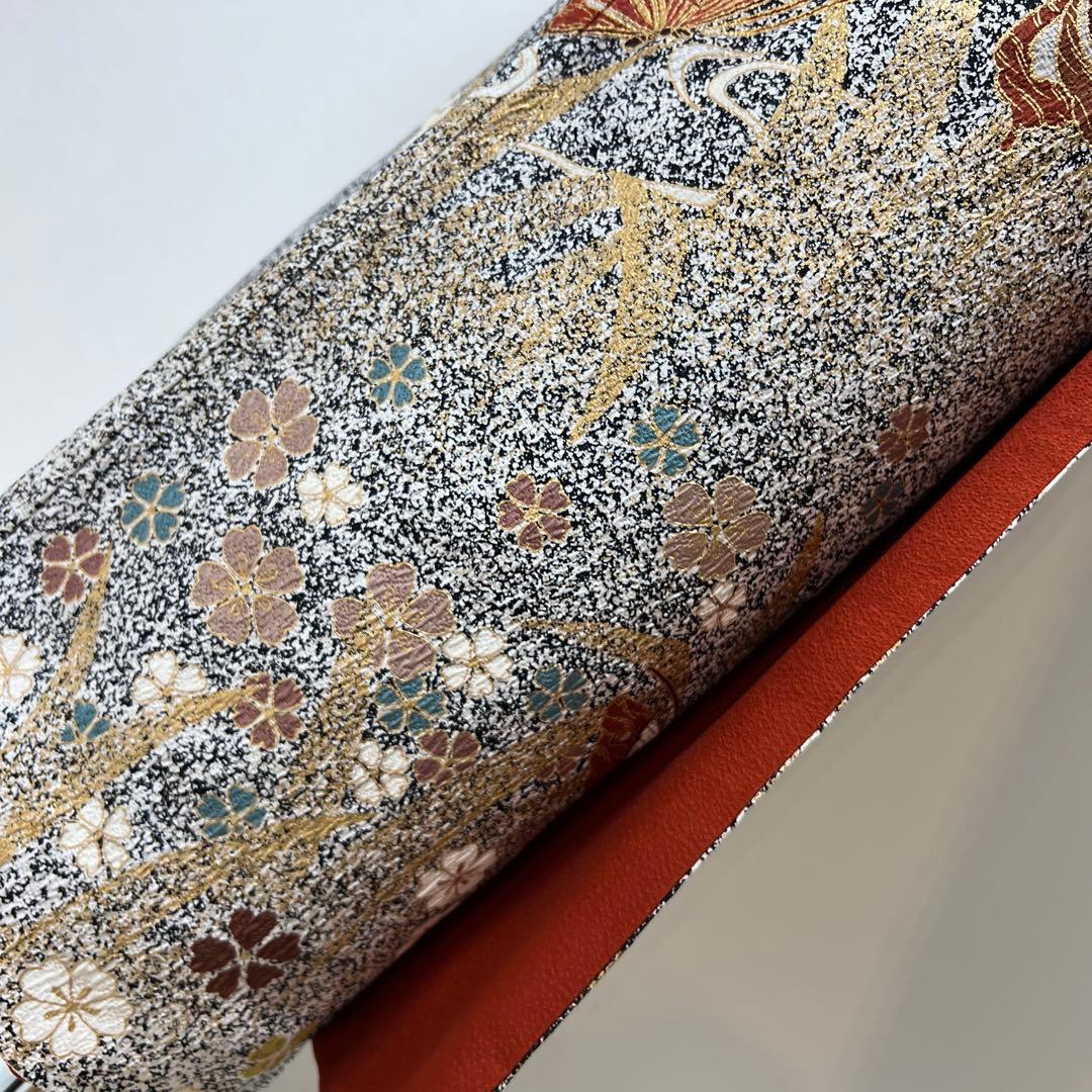 356 振袖フルセット 正絹 グレー 黒モノトーン 金彩 たたき染め シック