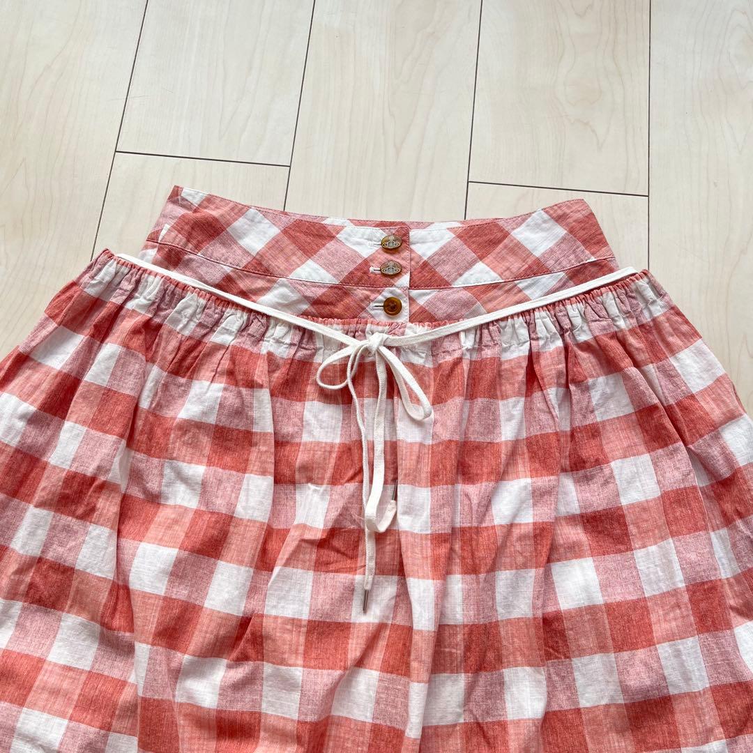 ヴィヴィアンウエストウッドレッドレーベル ギンガムチェック バルーンスカート