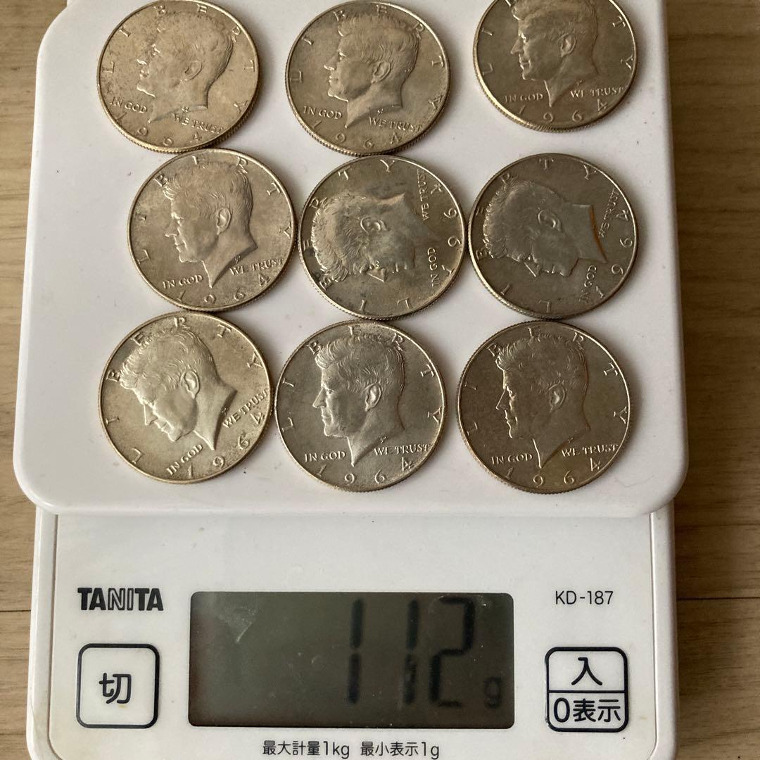 ジョン・F・ケネディ　ハーフダラー　1964年　9枚セット
