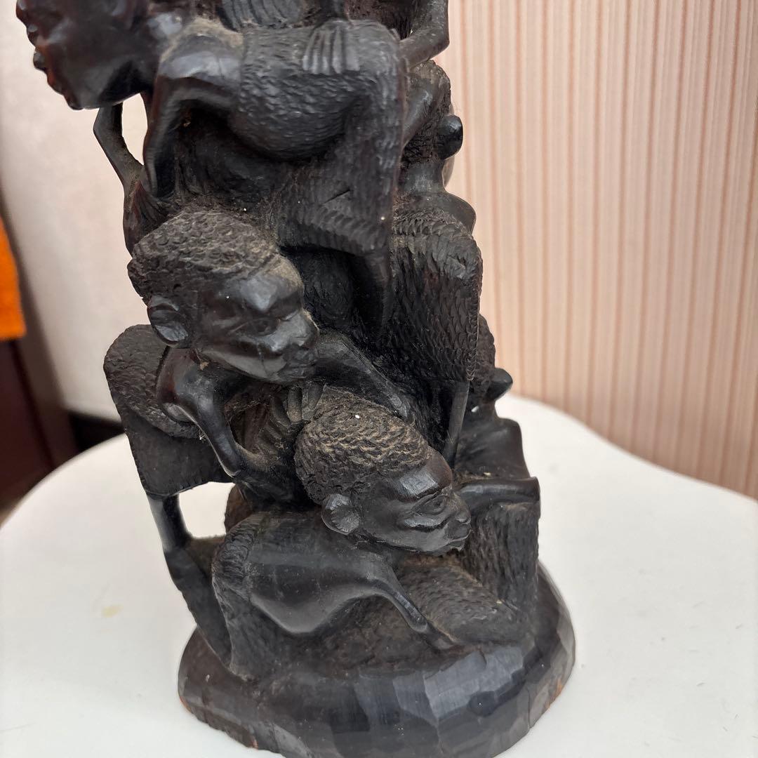 マコンデ彫刻　古美術　アフリカ　黒檀　木彫　民藝　民芸　彫刻