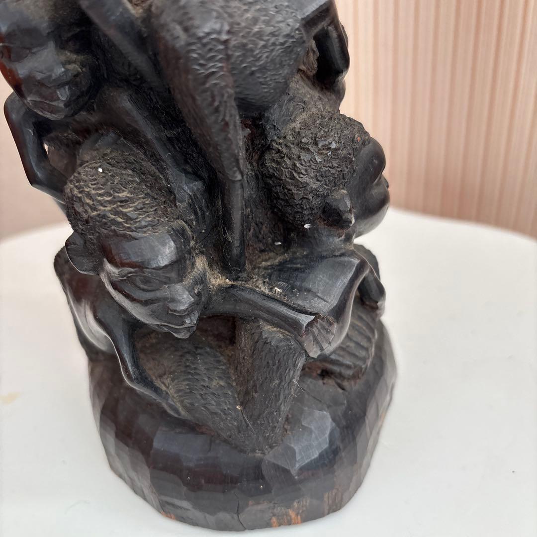 マコンデ彫刻　古美術　アフリカ　黒檀　木彫　民藝　民芸　彫刻