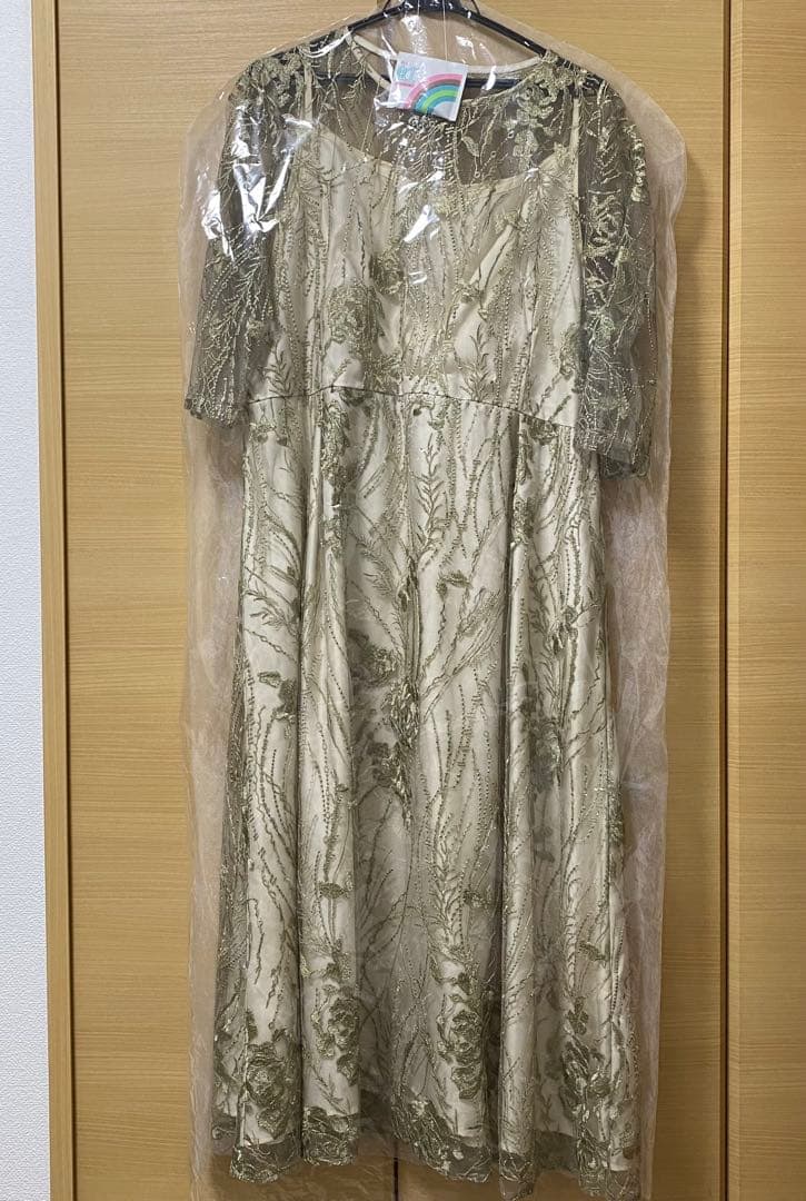 【クリーニング済】haremode　エンブロイダリーチュールドレス　3L