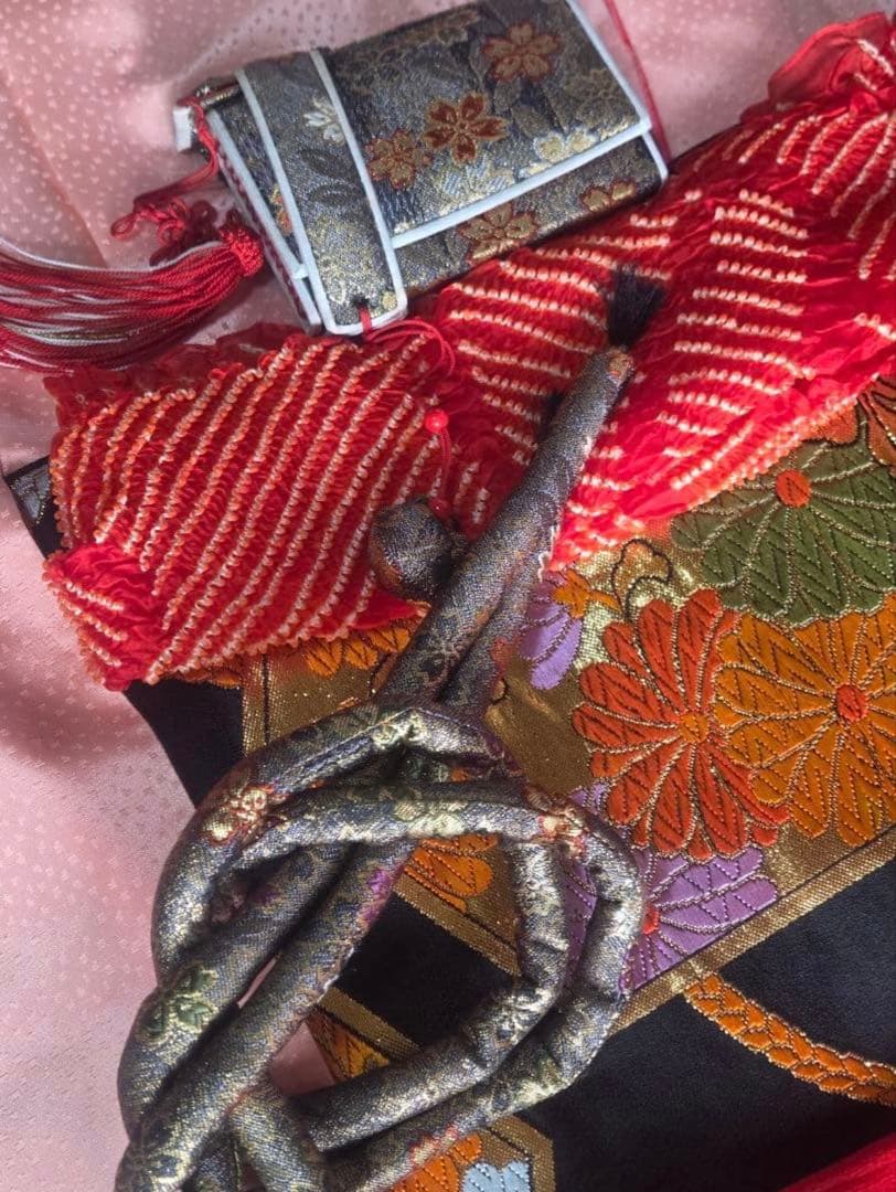 h*a様 七歳七五三フルセット　七五三着物帯セット　舞妓さん　美品　七五三