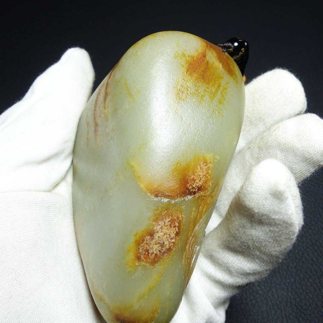 漢時代 和田玉製　393g 瑞獣紋彫り件 時代物 中国古美術 旧家蔵出し