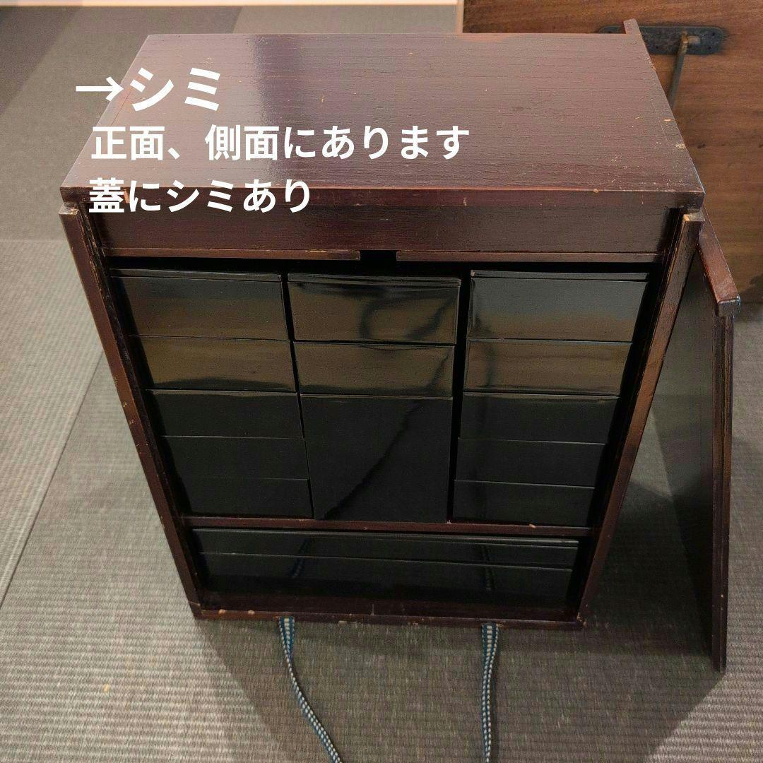 茶道具 野点 漆弁当箱 木製漆水筒（金具） 重箱