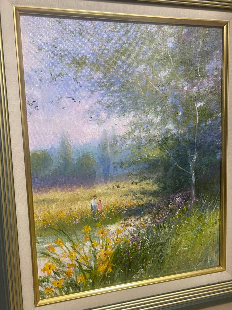 ジャネットルール 川岸の親子 絵画