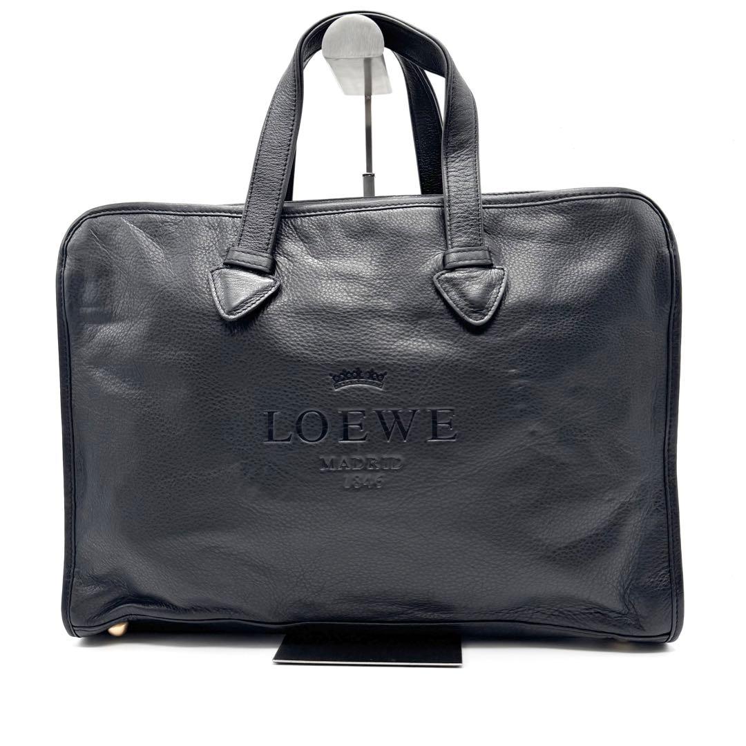LOEWE ロエベ ヘリテージ ビジネスバッグ 2way レザー ショルダー 黒