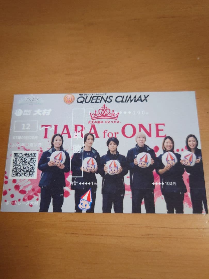 大村記念舟券　クイーンズクライマックス限定カード　優勝戦８枚セット