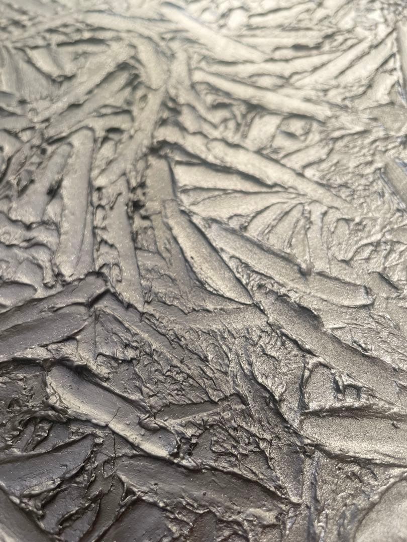 黒と銀の抽象画 二枚組｜F3サイズ｜ストリートアート　テクスチャーアート　絵画