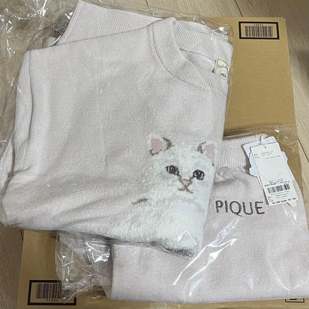 新品 ジェラートピケ ツインキャットプルオーバー&ショートパンツ 上下セット