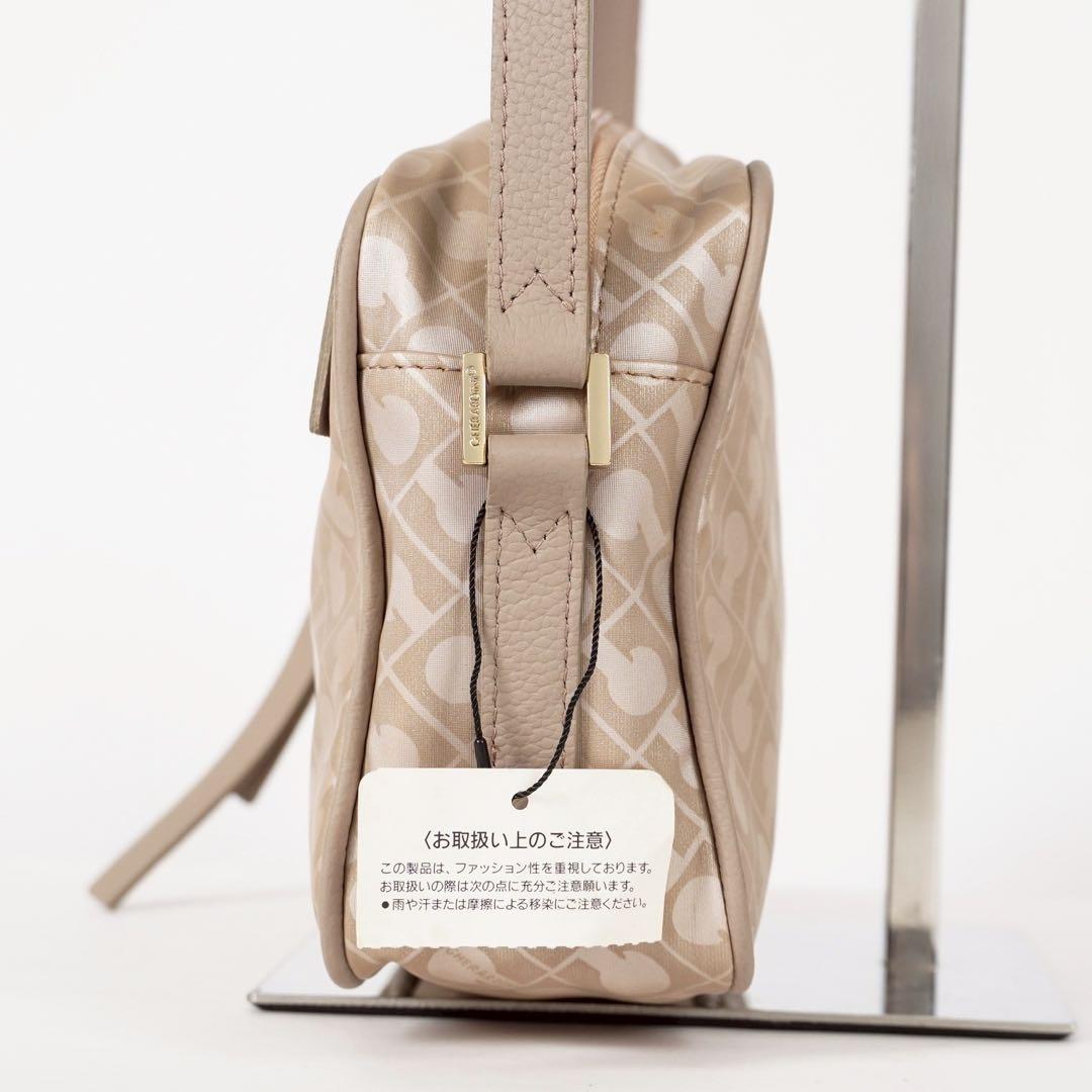 【極美品✨】ゲラルディーニ タグ付き ショルダーバッグ 総柄 レザー ベージュ
