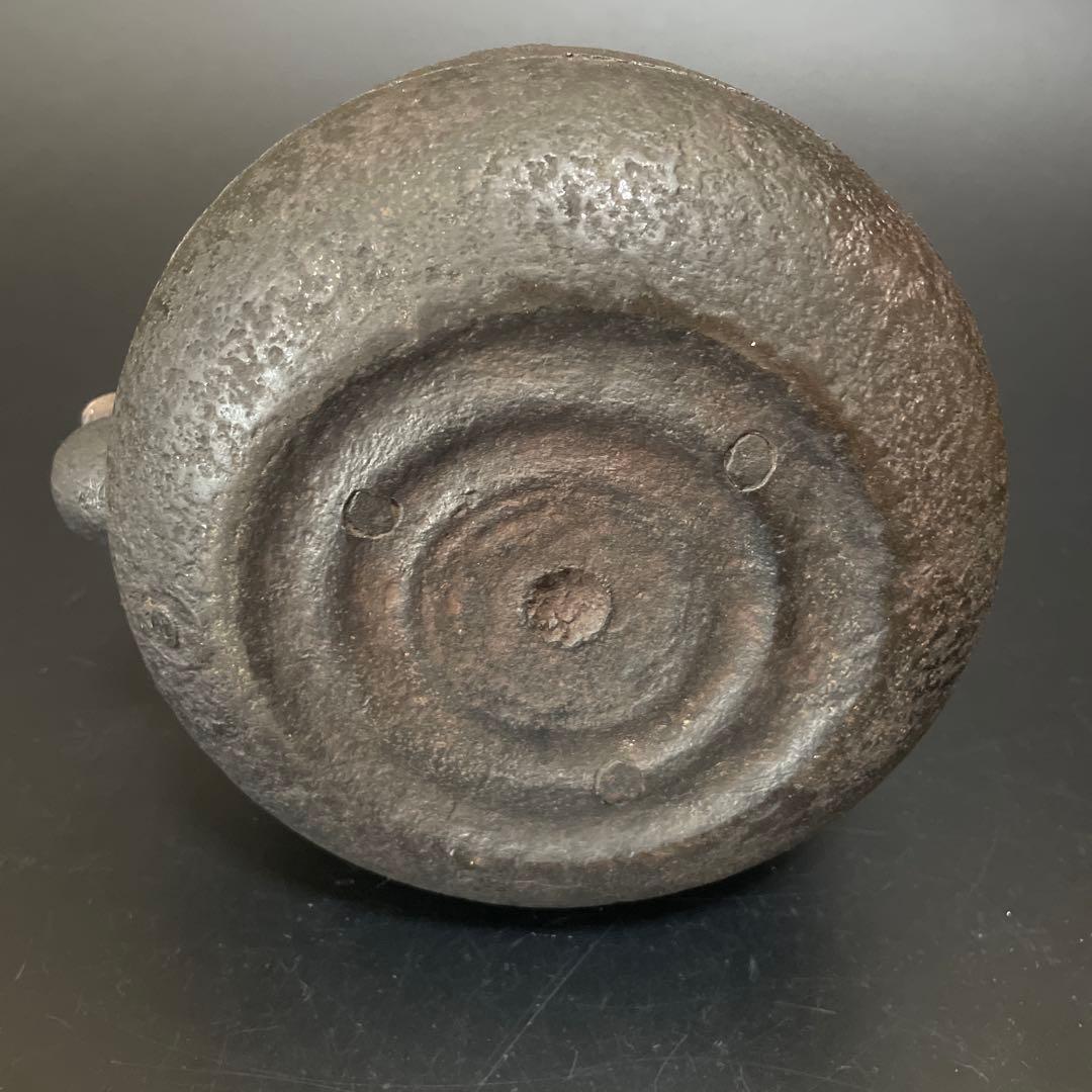 時代物　鉄瓶　大国　安之助　龍文堂銅蓋