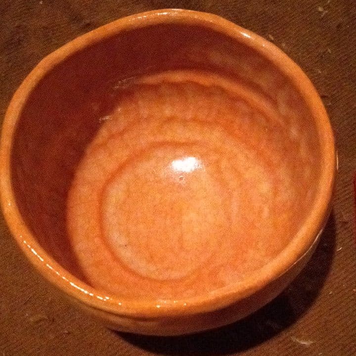 赤楽茶碗　楽の刻印あり