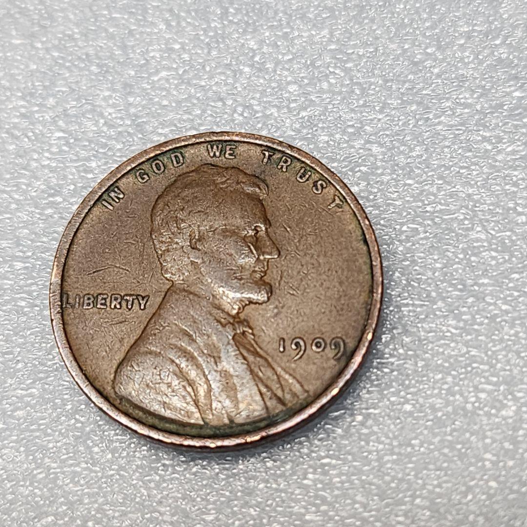5796. 貴重 1909年 アメリカ リンカーン 麦 1セント 海外硬貨