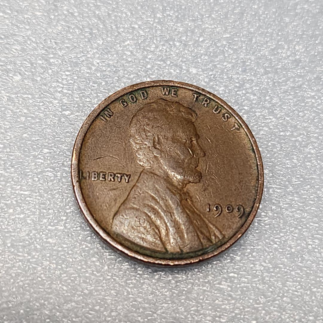 5796. 貴重 1909年 アメリカ リンカーン 麦 1セント 海外硬貨