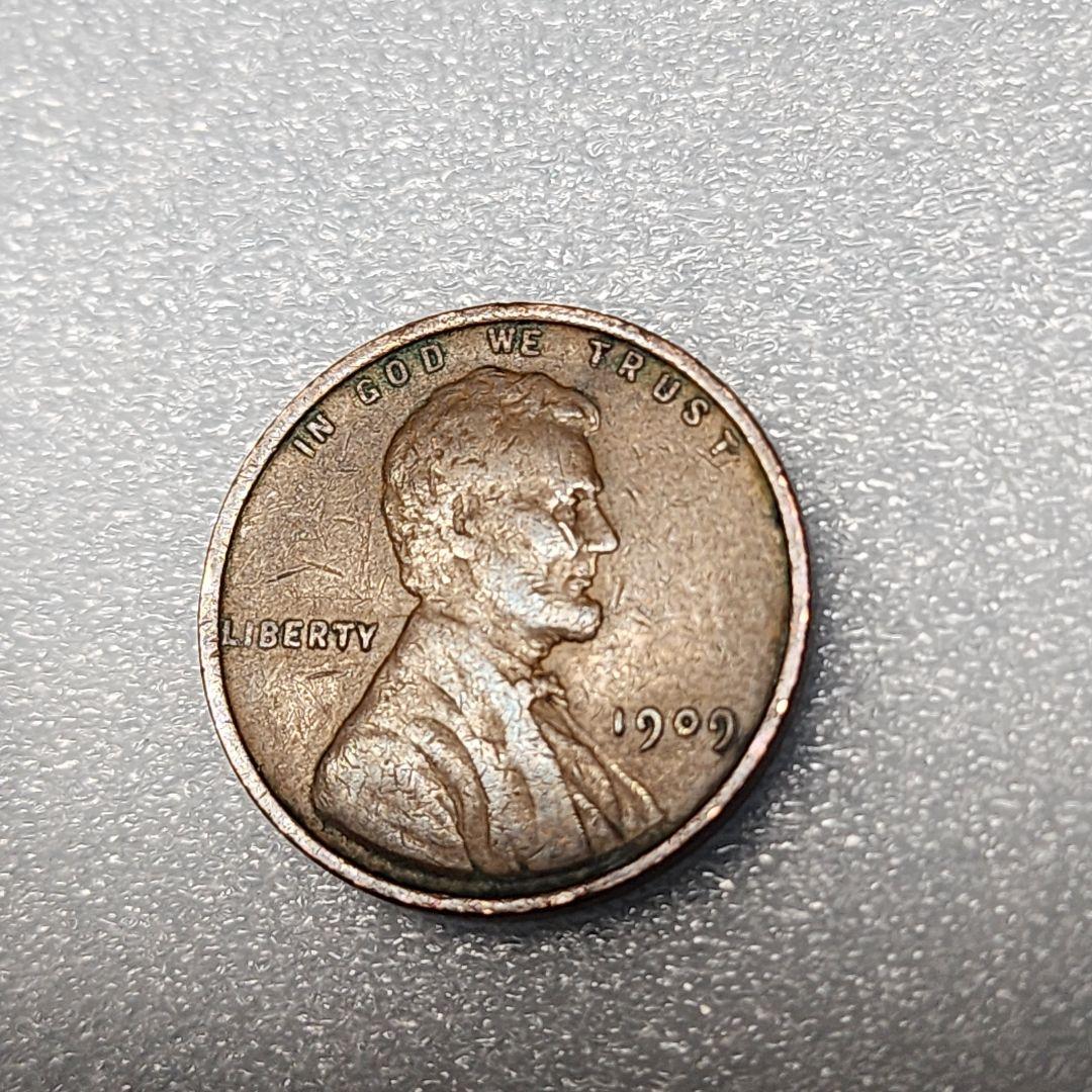 5796. 貴重 1909年 アメリカ リンカーン 麦 1セント 海外硬貨