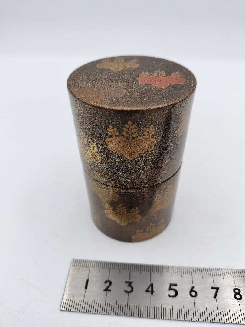 b845【新品・未使用】菊桐　細中次 内梨子地 輪島　清香 木箱 茶道