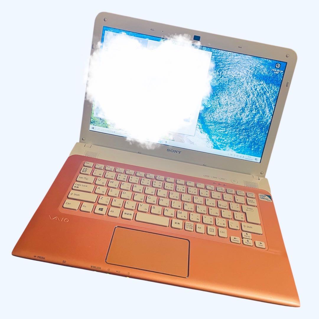 【美品】VAIO ピンク SSD ノートPC（ACアダプター付き）SONY