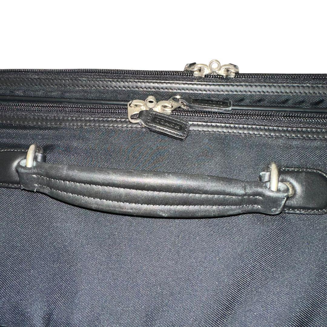 美品　COACH　095　キャリーバッグ　スーツバッグ　ブラック　PVC　レザー