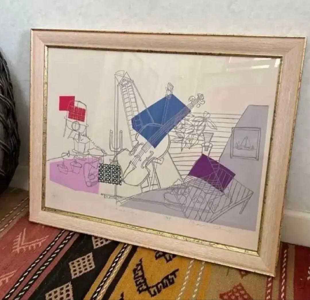 限定版 シルクスクリーン　サイン、ED有　額入り　　ジニー・キム　コラージュ