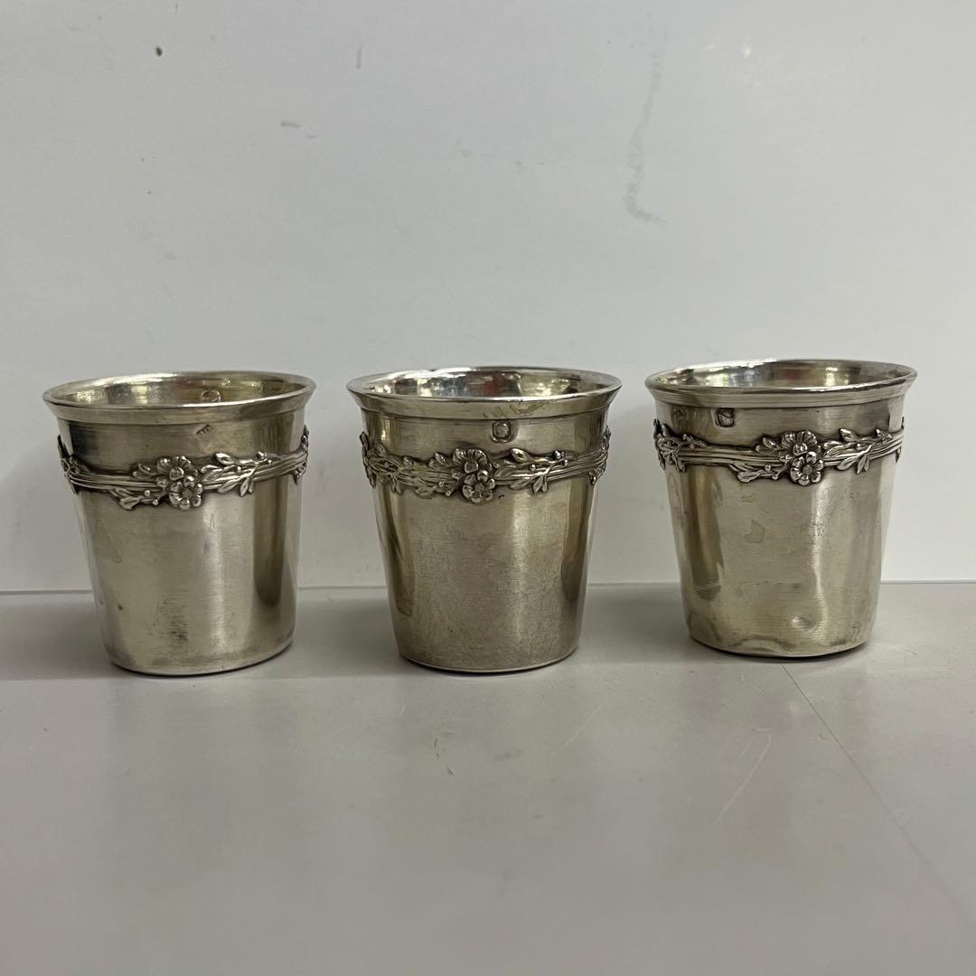 フランス　アンティーク　シルバー　銀製　リキュールカップ