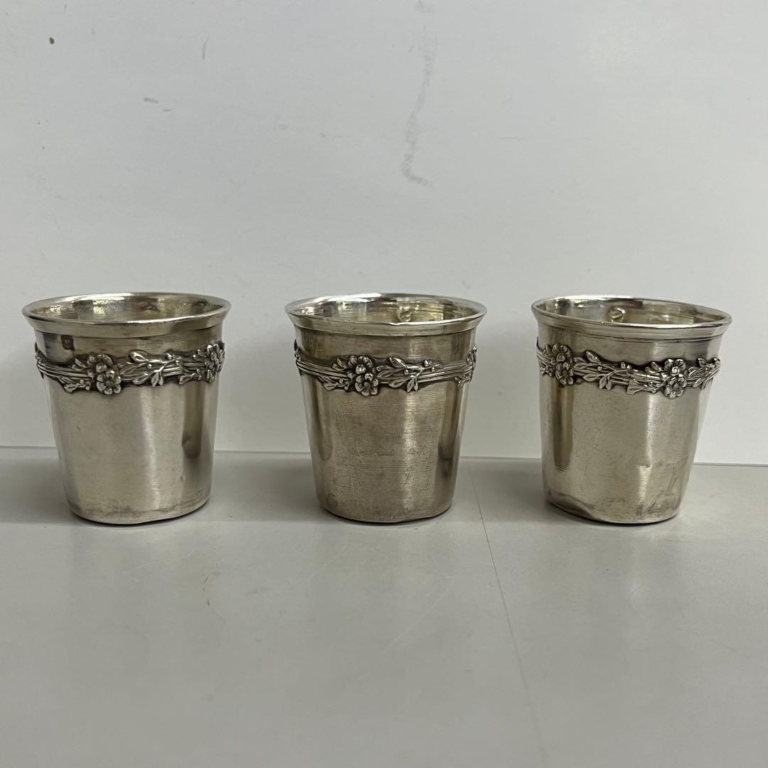 フランス　アンティーク　シルバー　銀製　リキュールカップ