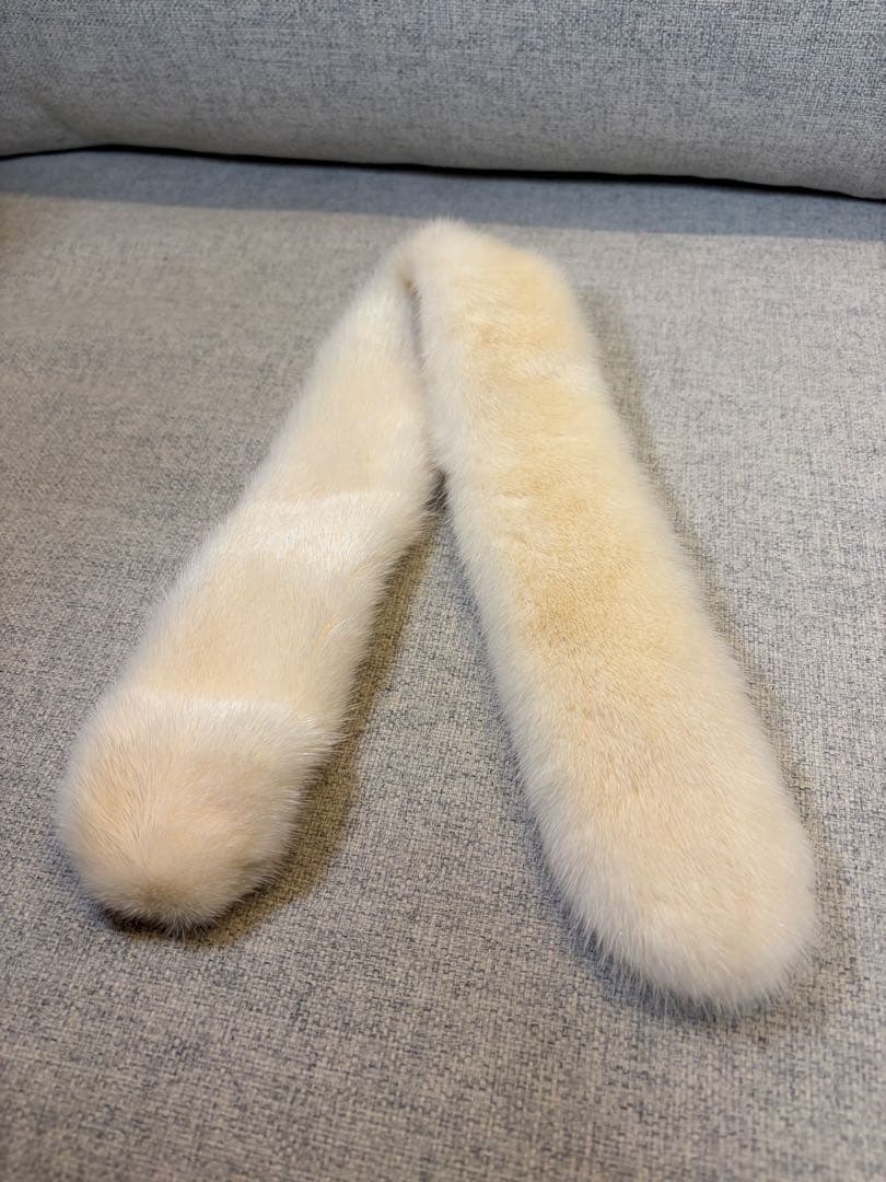 極美品 FENDI フェンディ ファー マフラー ティペット ミンク アイボリー