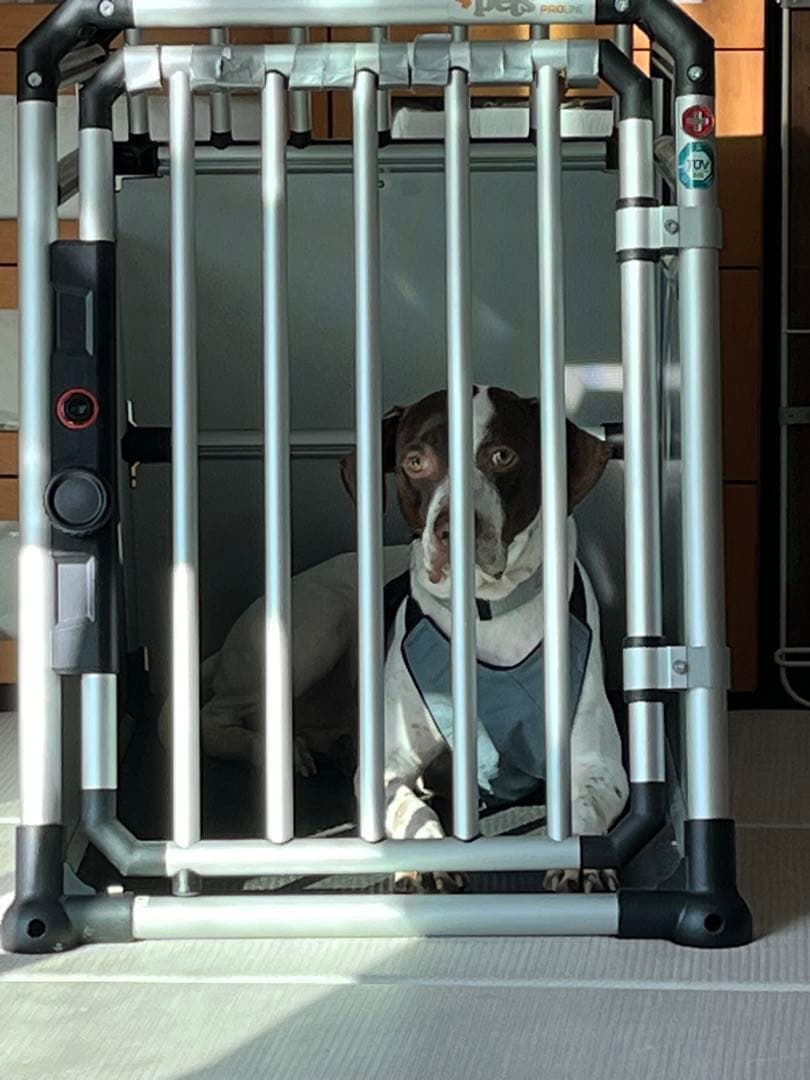 (手渡し限定)アルミ製犬用ケージ 中型犬用　4Pets TUV認証