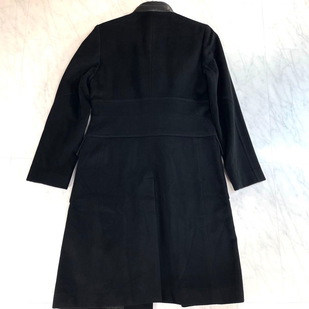 ✨極美品✨Lサイズ 最高級 グッチ シルク カシミヤ チェスターコート ブラック