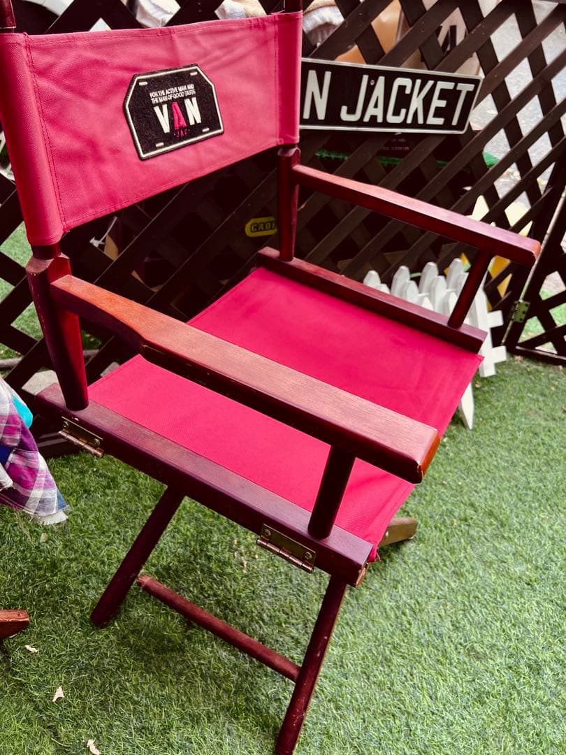 値引VAN木製折りたたみ椅子ディスプレイ品used程度良い