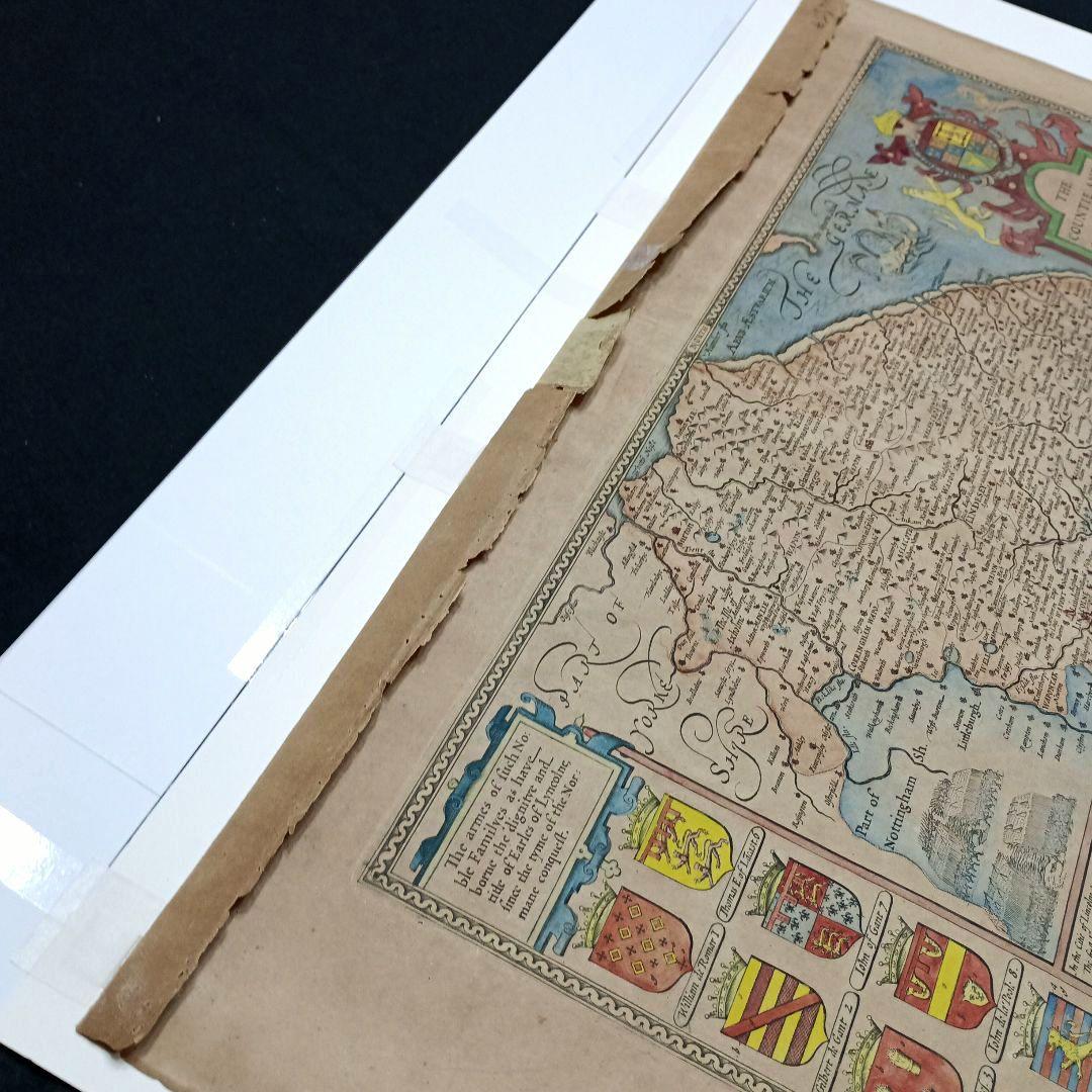 大型作品　西洋古地図　1676年 J. Speed「Lyncolne」